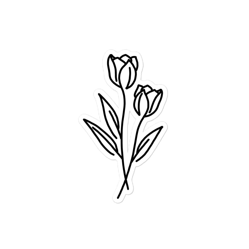 Black Tulip Logo Collection with LeavesgeometricVector Illustration for  Iconlogostickerprintable and Tattoo Stock Vector  Illustration of  elegant drawing 190088238