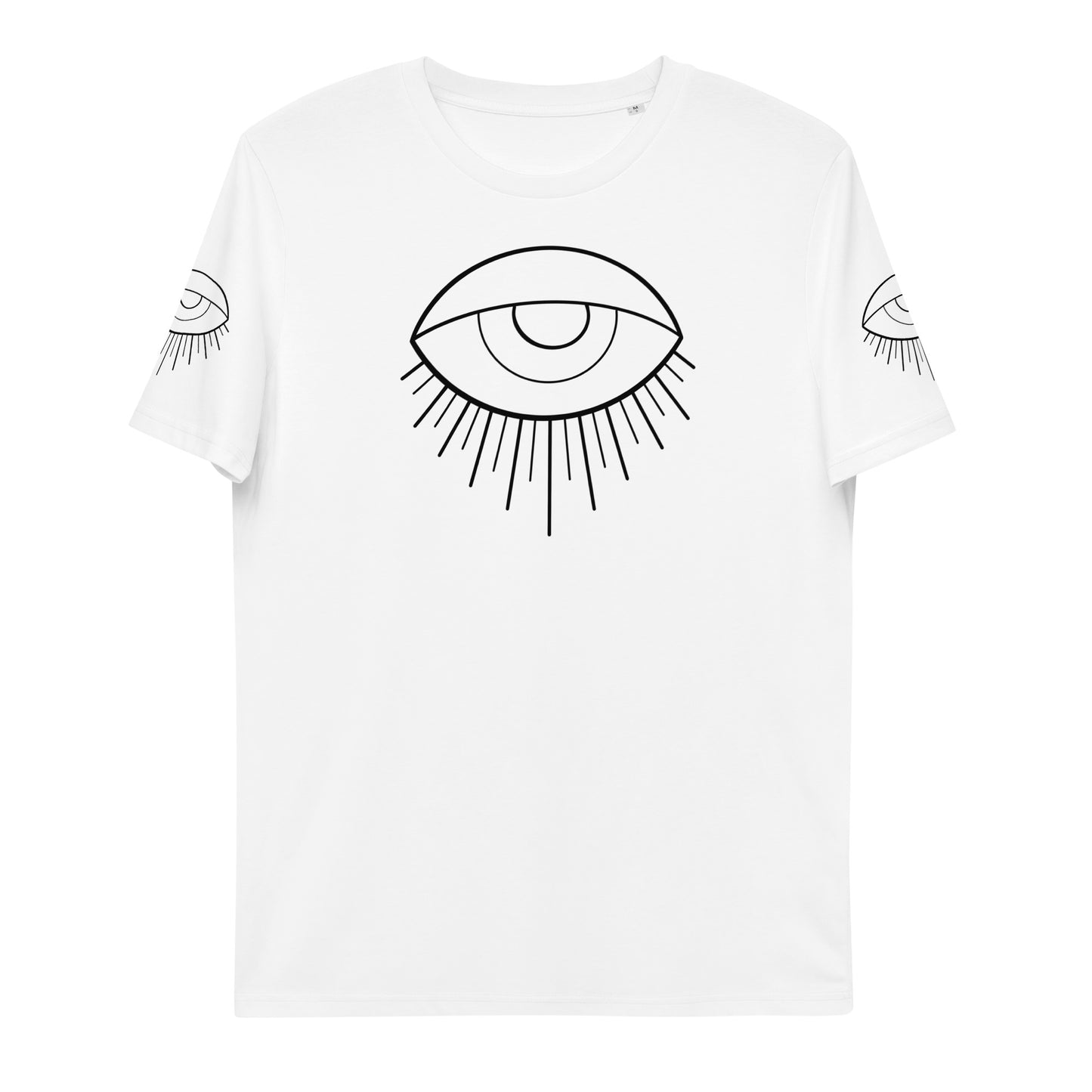 Unisex organic cotton t-shirt black eye tattoo print